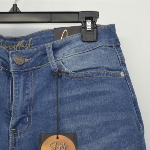 CopperFlash Mid Rise Bermuda Blue Jean Shorts Curvy Size 6 - Picture 9 of 15